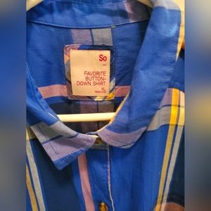 SO women's button down blue XL shirt